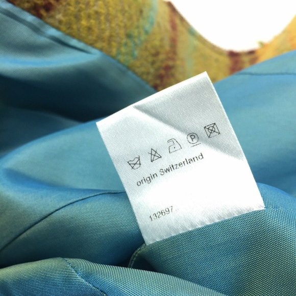 Akris Punto Blazer Jacket Womens 6 Green Multi Stripe Tweed Wool Mohair Zip Up - Picture 9 of 12